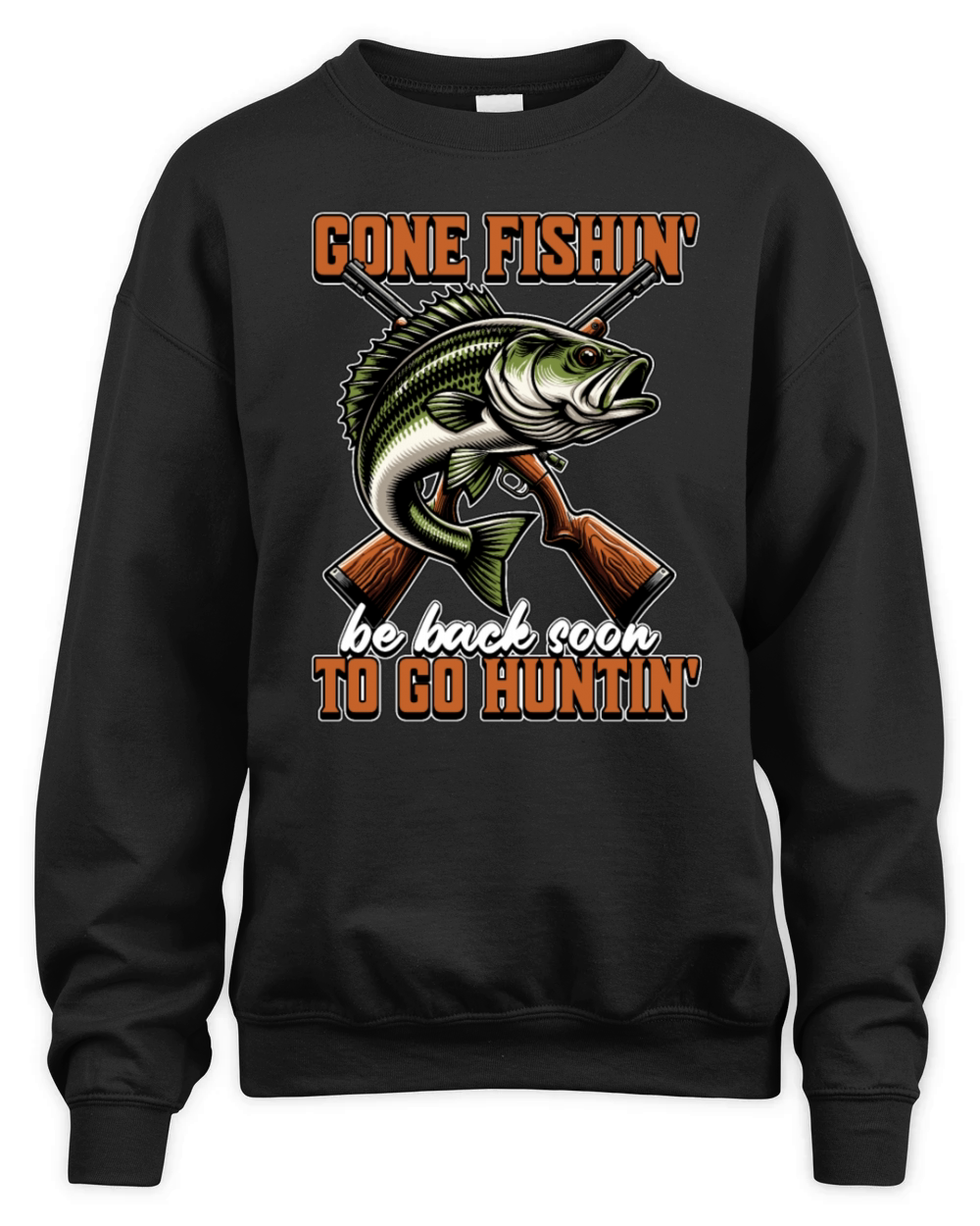 Fishing And Hunting Gone Fishin Unisex Premium Crewneck Sweatshirt