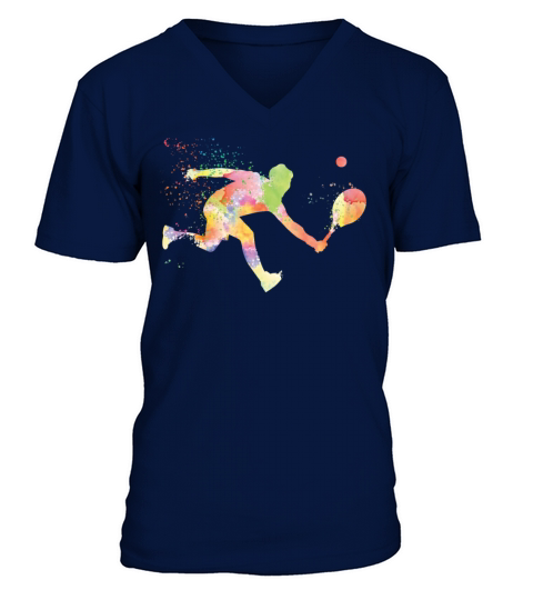 Funny Tennis Player Racket V-Neck T-shirt