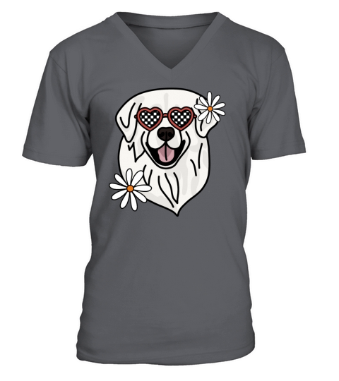 Great Pyreneese Greyhound retro dog V-Neck T-shirt