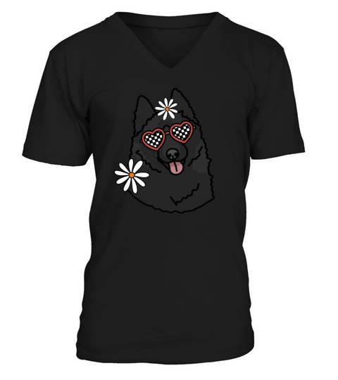 Schipperke Retro Dog V-Neck T-shirt