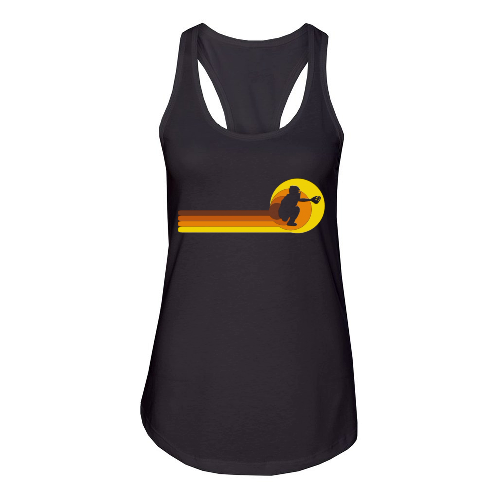 Baseball softball Vintage 70s 80s Catcher Women's Racerback Tank
