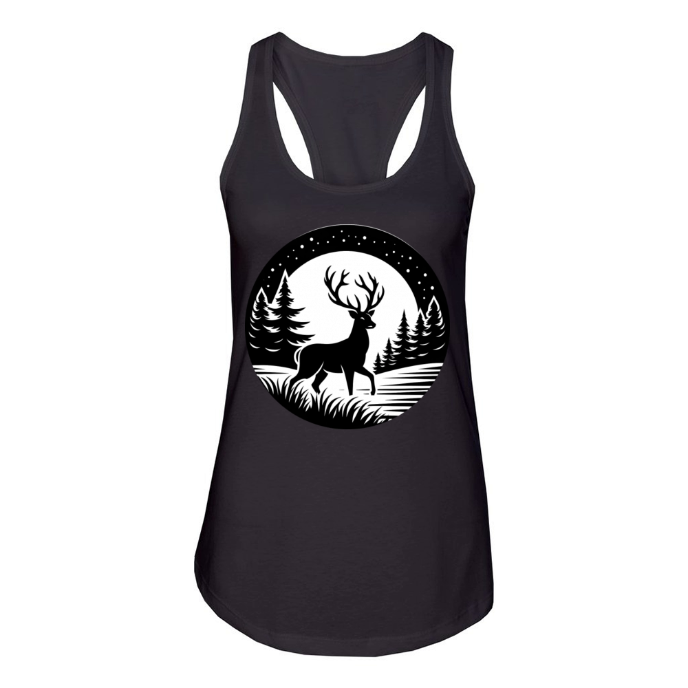 deer silhouette Women's Racerback Tank