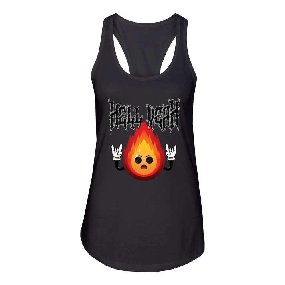 Hell Yeah - Funny Fire Women's Racerback Tank