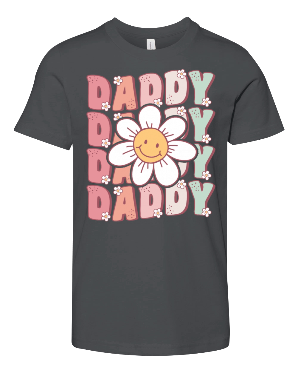 Cute Groovy Daddy Retro Daisy Flower Youth Unisex Jersey Tee
