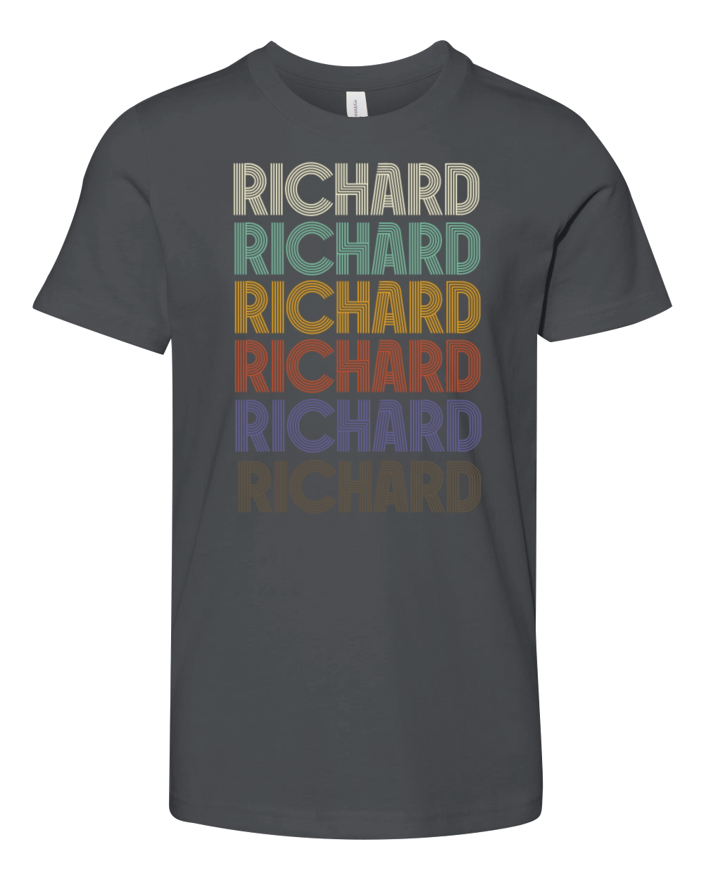 RICHARD First Name Retro Pattern Vintage Stylet Youth Unisex Jersey Tee