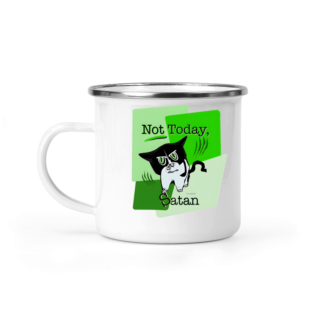 Bad Kitty Mad Cat Camping Mug