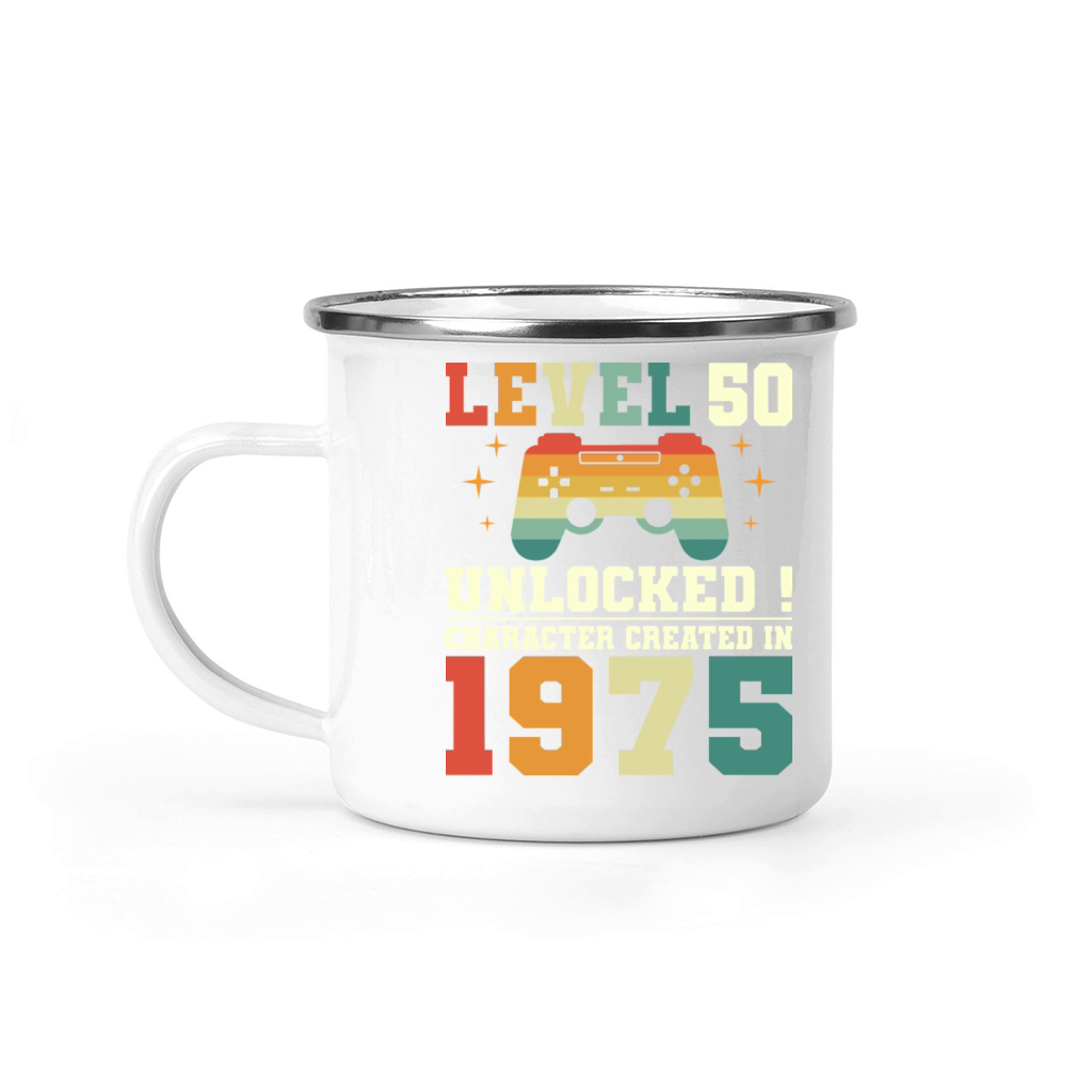Level 50 1975 50th Birthday Gamer Camping Mug