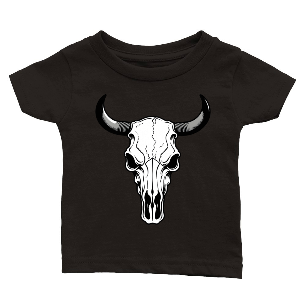 Cow Skull Western Wild West Style Classic Baby Crewneck T-shirt