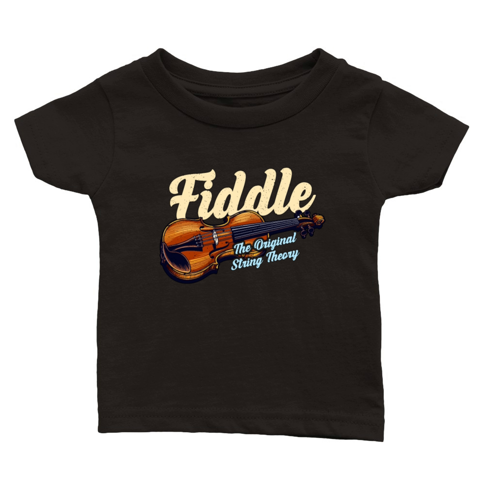 Fiddle The Original String Theory Country Music Classic Baby Crewneck T-shirt