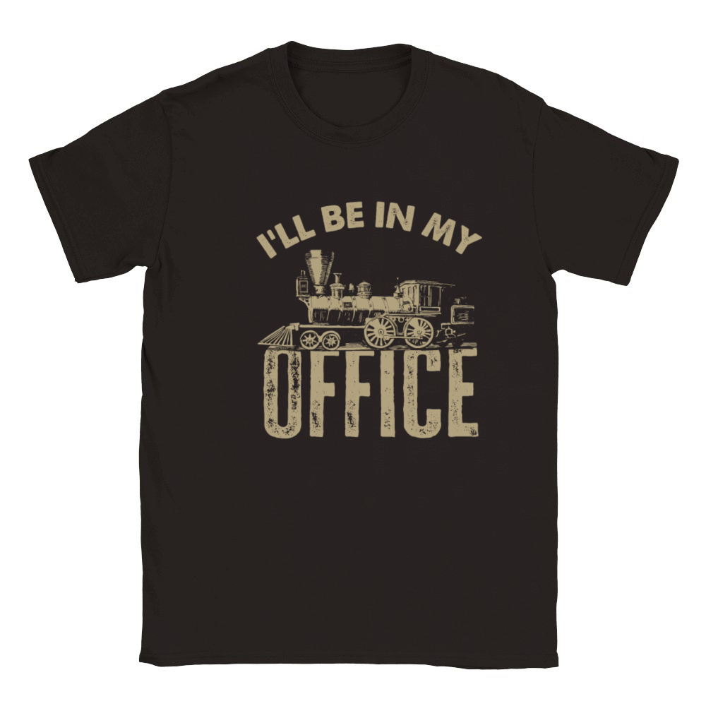 I Am In My Office Steam Locomotive Vintage Classic Kids Crewneck T-shirt
