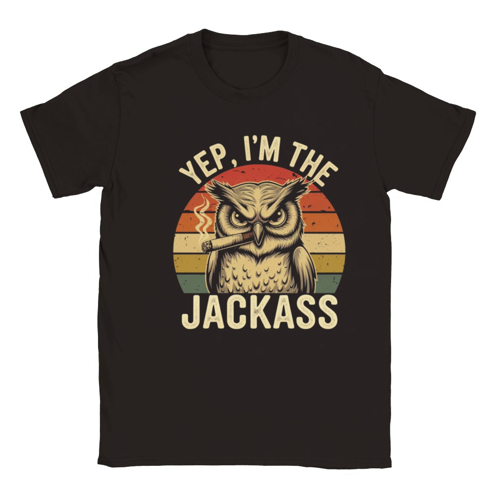 Yep I m The Jackass Funny Vintage Halloween OWL Classic Kids Crewneck T-shirt