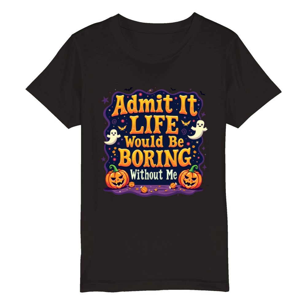 Admit It Life Would Be Boring Without Me Halloween Organic Kids Crewneck T-shirt