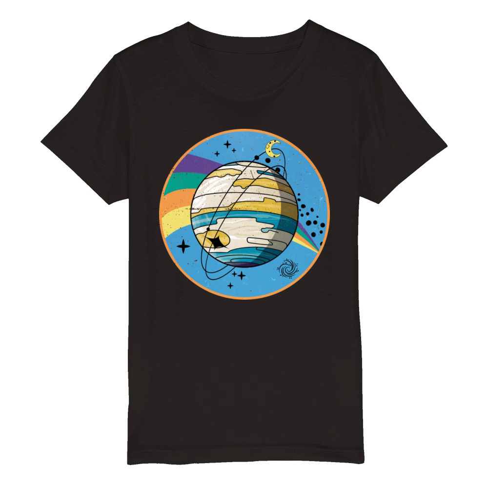 Jupiter - Planet Vintage Organic Kids Crewneck T-shirt