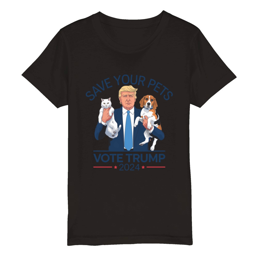 Save Your Pets Vote for Trump US Election 2024 Organic Kids Crewneck T-shirt