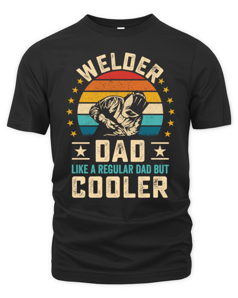 Cool welder dad quote with retro sunset welding Organic Unisex T-shirt