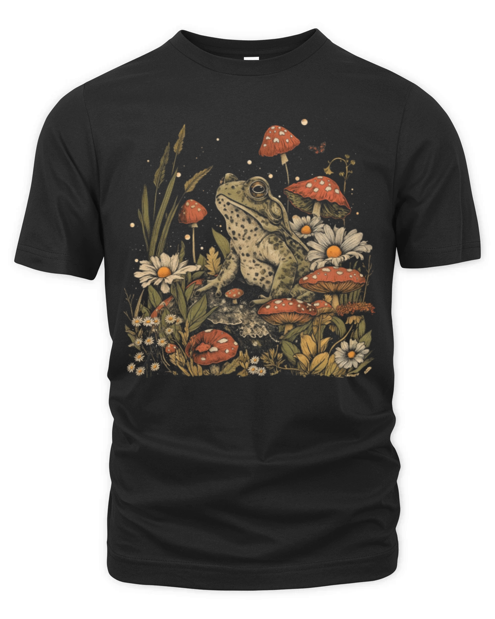 Cottagecore Aesthetic Frog Mushroom Vintage Goblin Organic Unisex T-shirt