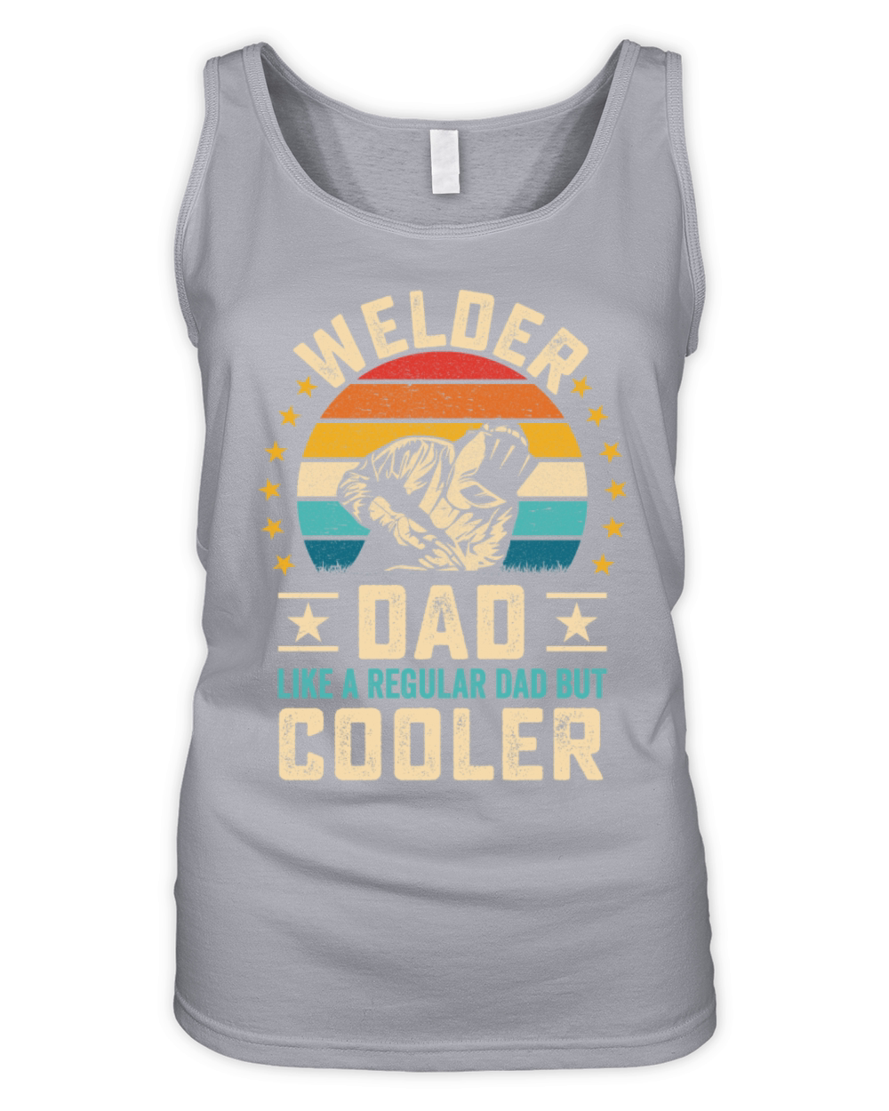 Cool welder dad quote with retro sunset welding Organic Women's Tank Top