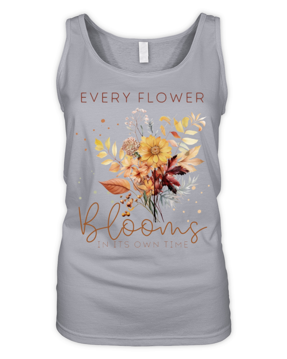 Watercolor Autumn Flowers and Quote Organic Women's Tank Top
