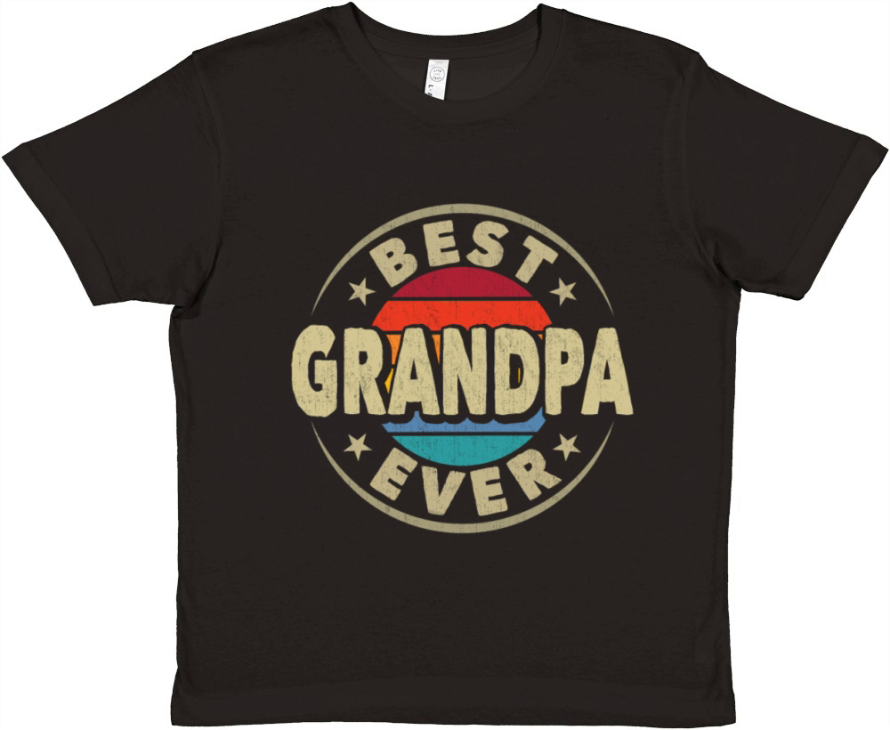 Best Grandpa Ever Retro Vintage Grandfather Premium Kids Crewneck T-shirt