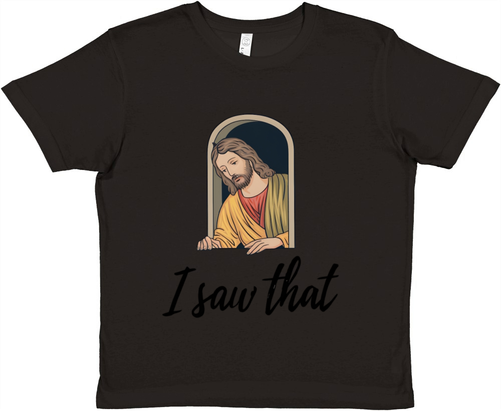 I Saw That Funny Jesus Meme Premium Kids Crewneck T-shirt
