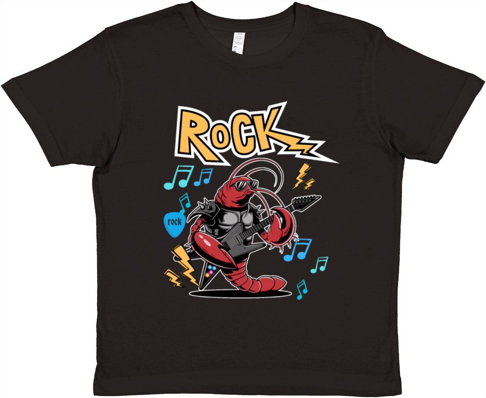 Vintage Lobster Rocker on Guitar Premium Kids Crewneck T-shirt