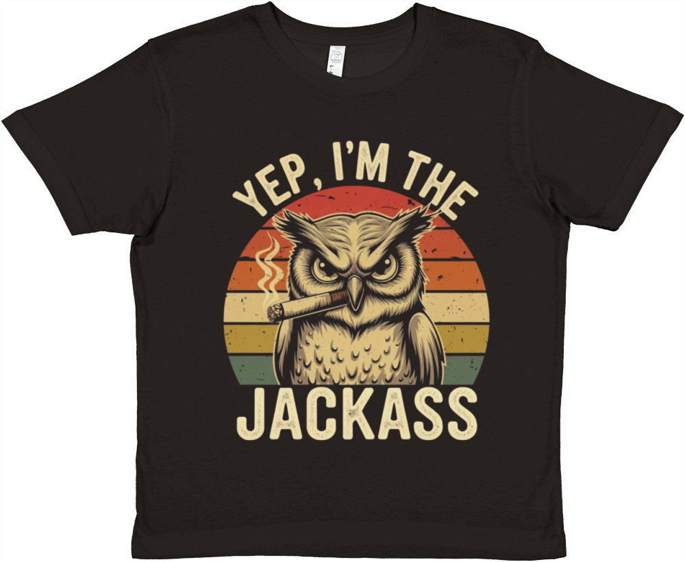 Yep I m The Jackass Funny Vintage Halloween OWL Premium Kids Crewneck T-shirt