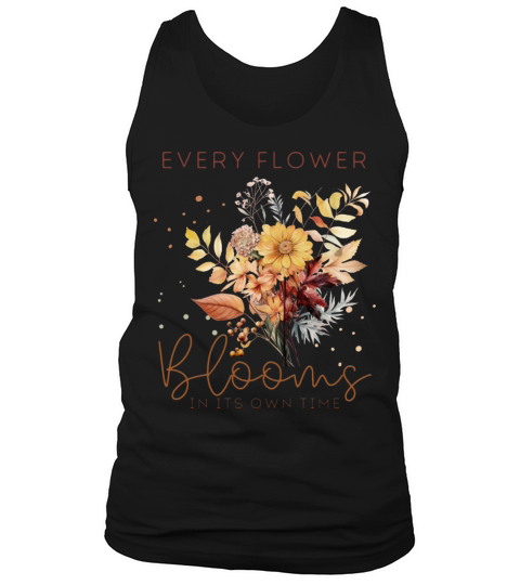 Watercolor Autumn Flowers and Quote Tank Top Unisex