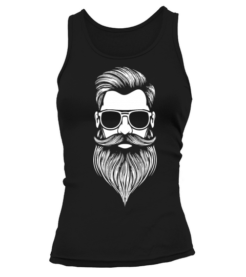 a Bearded and mustachioed mans face Tank top Woman
