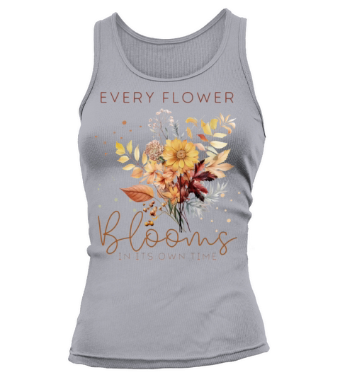 Watercolor Autumn Flowers and Quote Tank top Woman