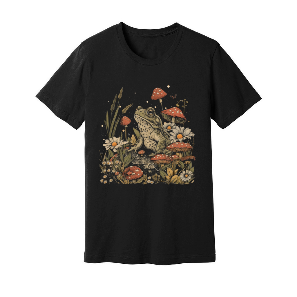 Cottagecore Aesthetic Frog Mushroom Vintage Goblin Unisex Jersey Tee