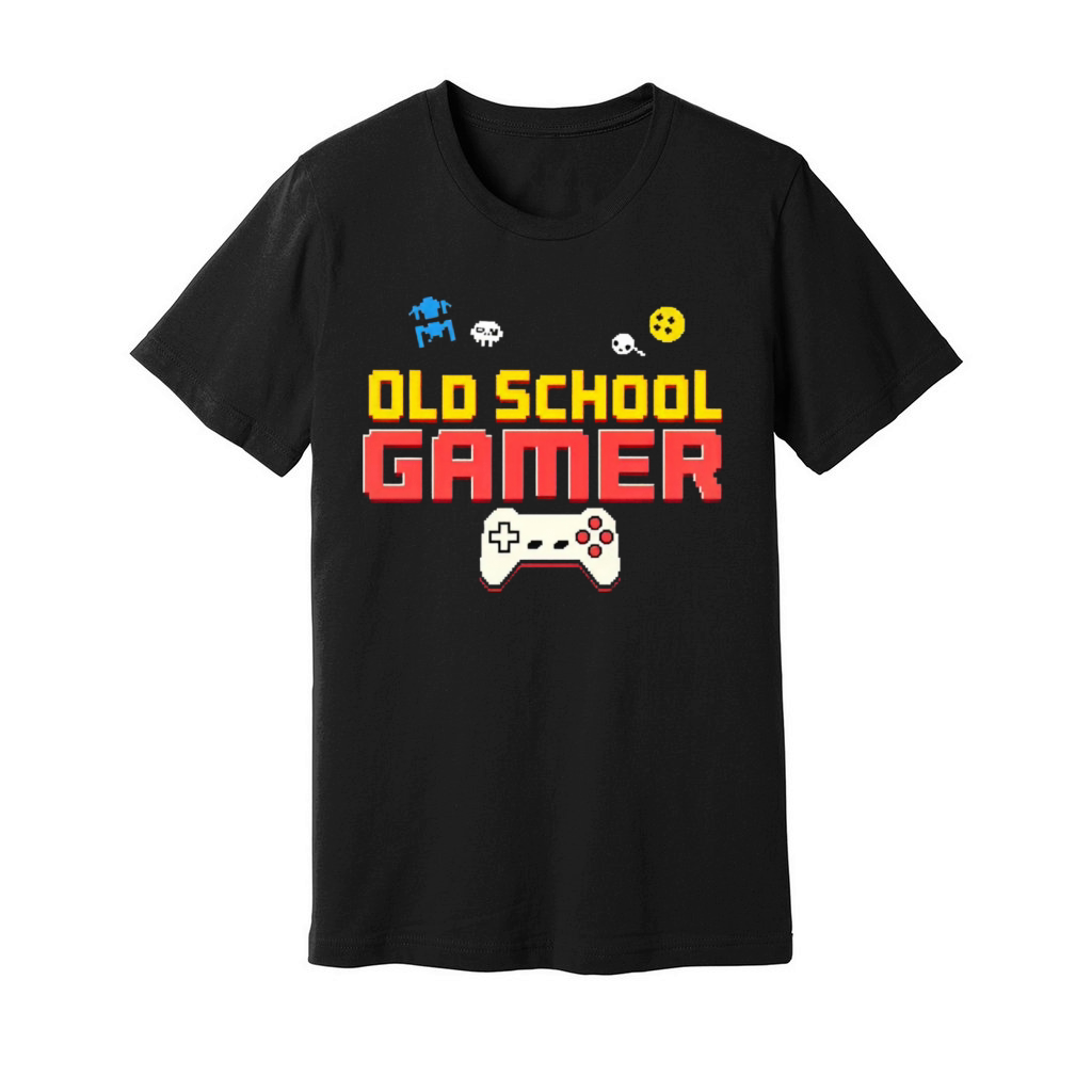 Old School Gamer Retro Gaming Motif 2 Unisex Jersey Tee