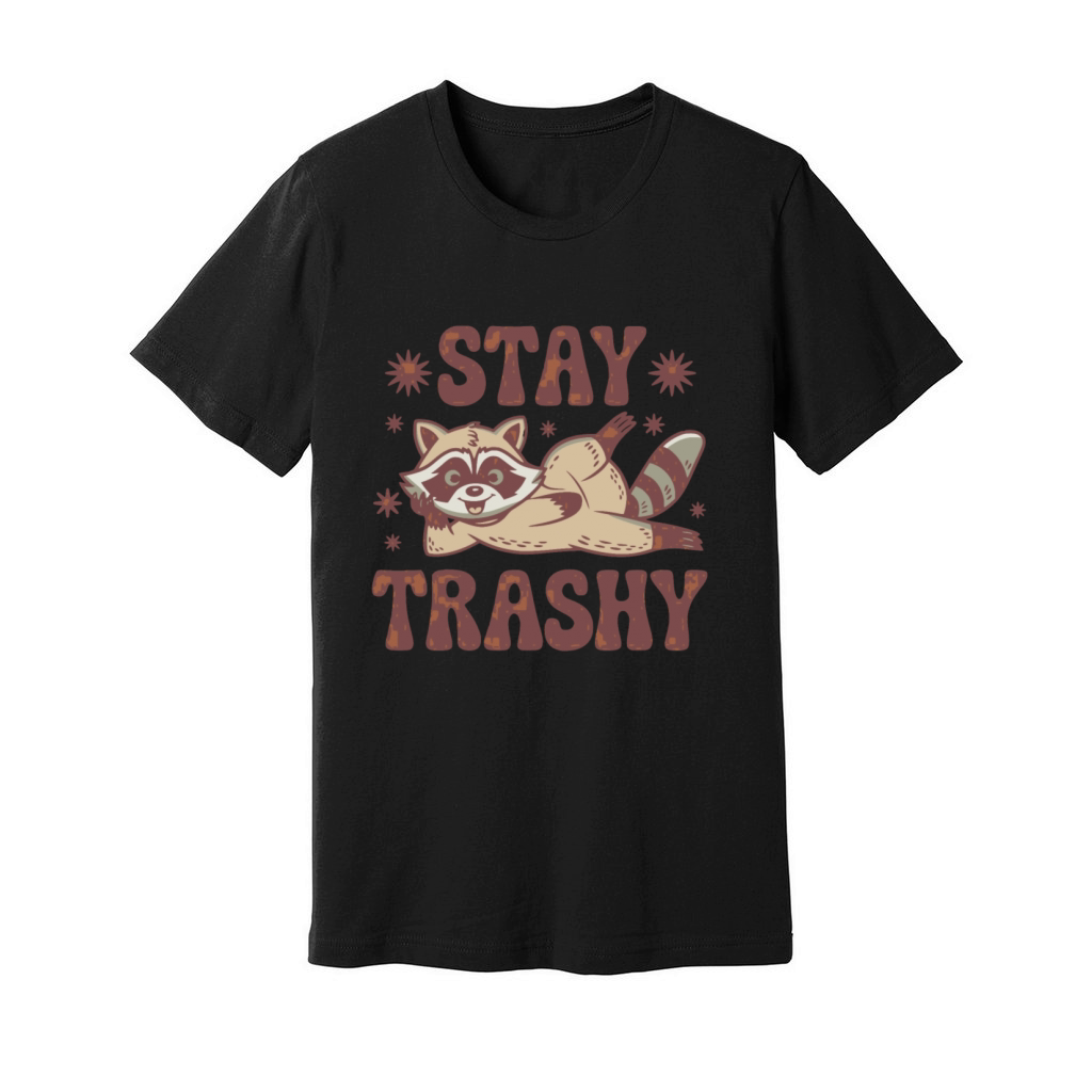 Stay Trashy - Retro Raccoon Meme Unisex Jersey Tee