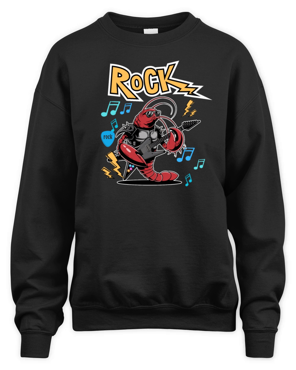 Vintage Lobster Rocker on Guitar Unisex Premium Crewneck Sweatshirt