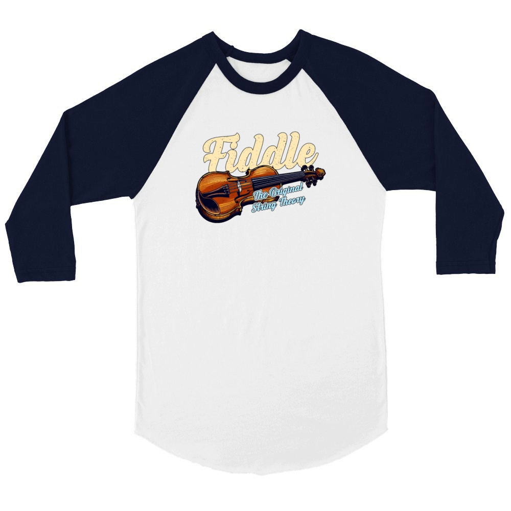 Fiddle The Original String Theory Country Music Unisex ¾ sleeve Raglan T-shirt