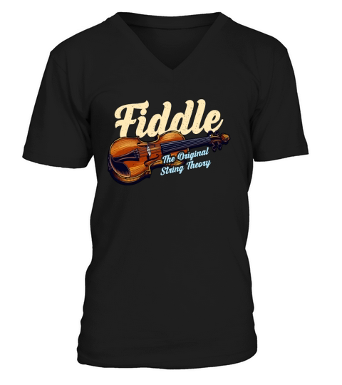 Fiddle The Original String Theory Country Music V-Neck T-shirt