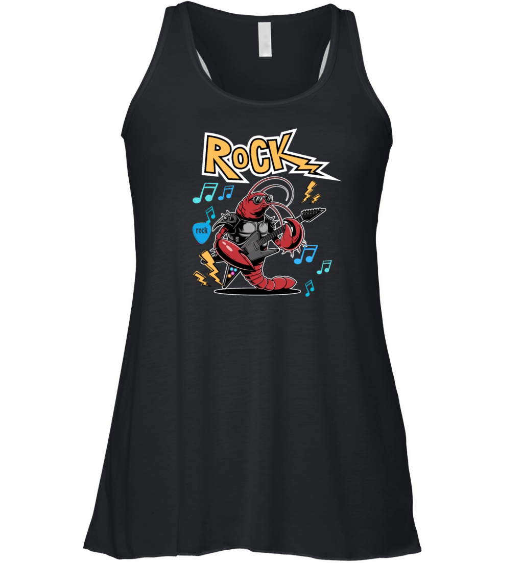 Vintage Lobster Rocker on Guitar Women's Flowy Tank Top