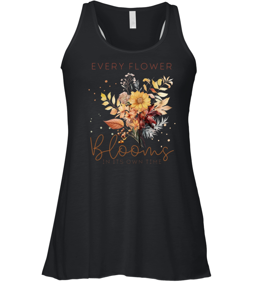 Watercolor Autumn Flowers and Quote Women's Flowy Tank Top
