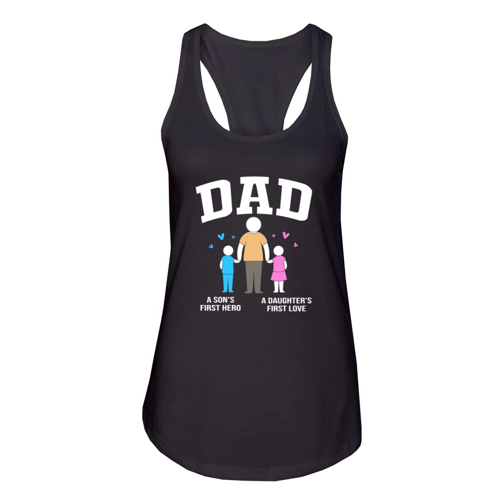 Fathers Day Quote Twin Dad Birthday Women's Racerback Tank