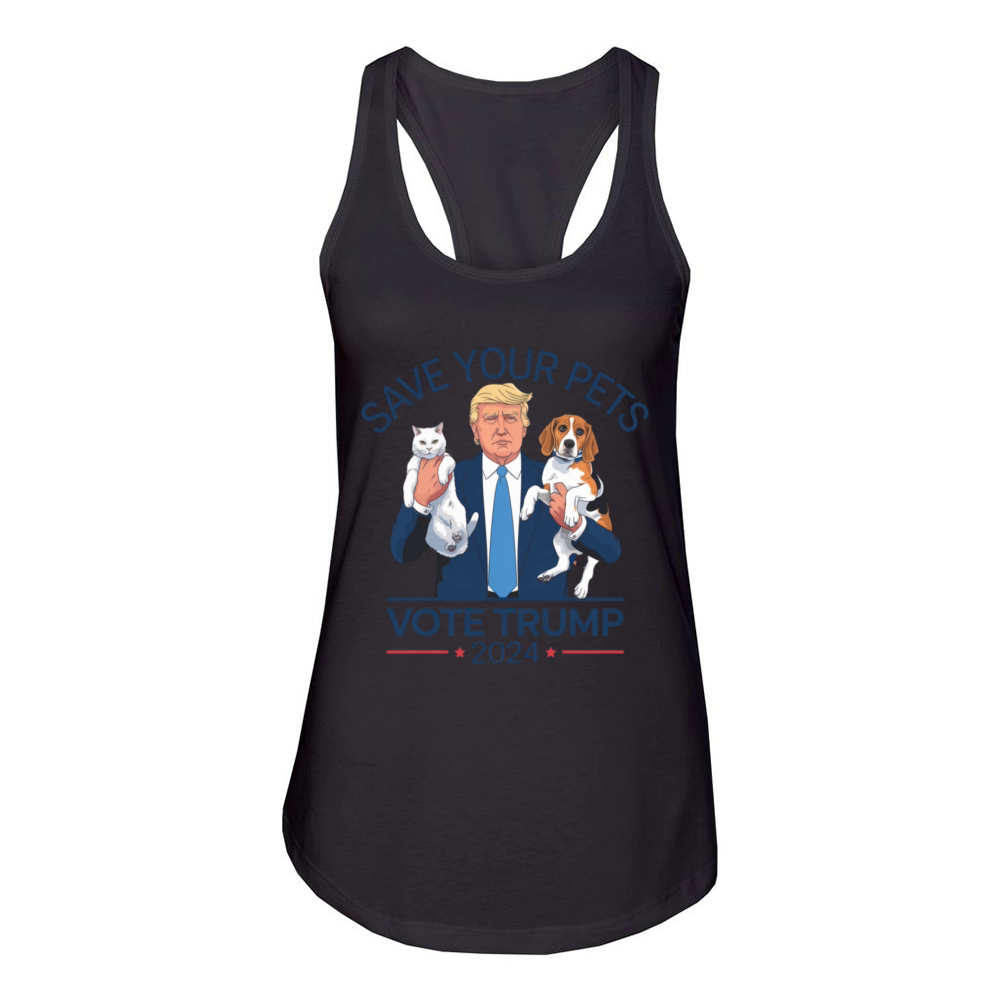 Save Your Pets Vote for Trump US Election 2024 Women's Racerback Tank