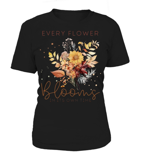 Watercolor Autumn Flowers and Quote Women's T-Shirt