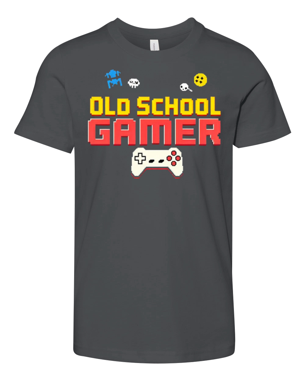 Old School Gamer Retro Gaming Motif 2 Youth Unisex Jersey Tee