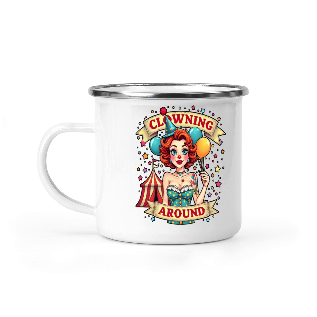 Clowning Around Pinup Fun Carnival Camping Mug