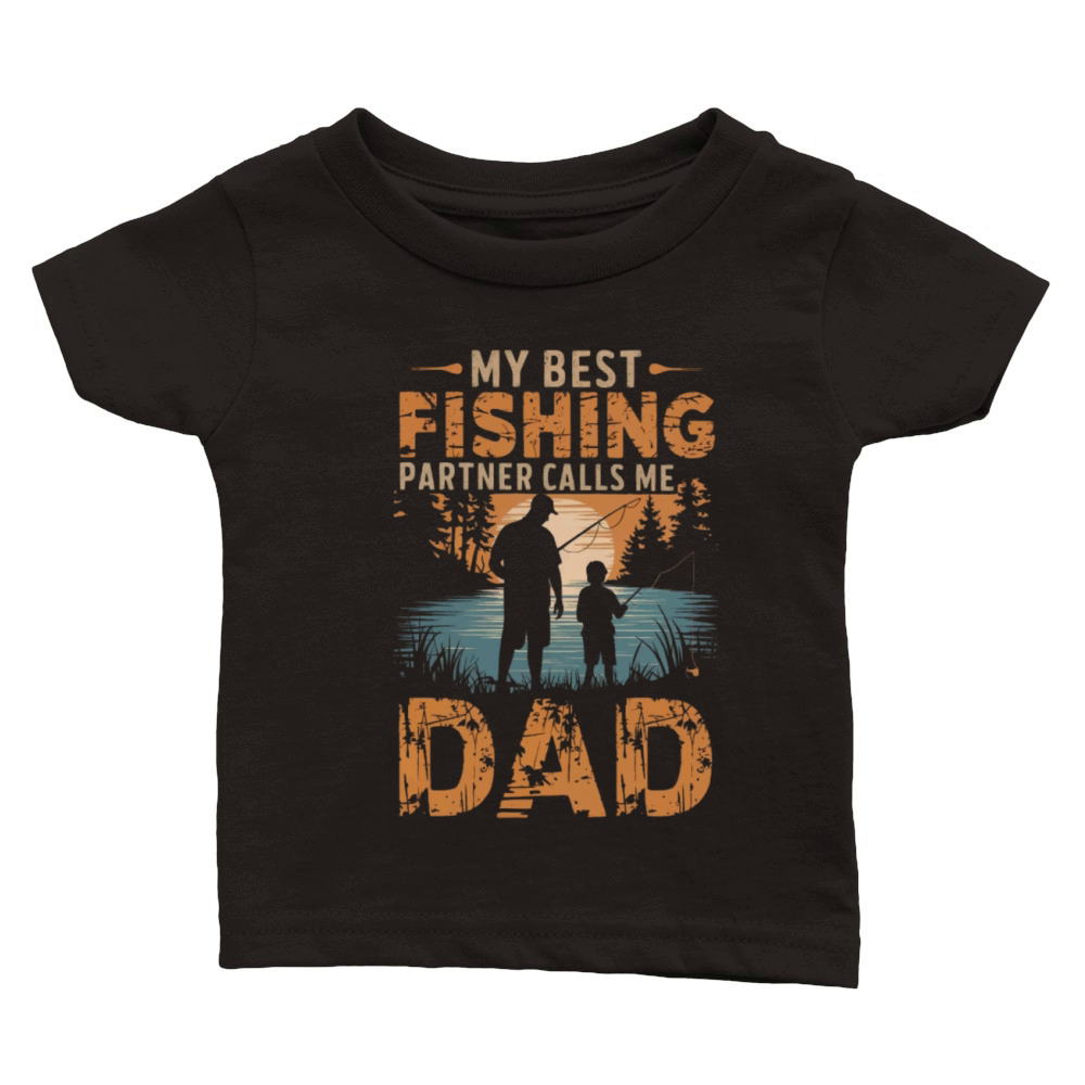 Father and son fishing Classic Baby Crewneck T-shirt
