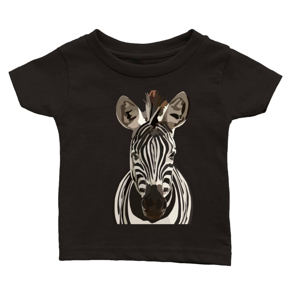 Zebra Hand Drawn Digital Art Painting Classic Baby Crewneck T-shirt
