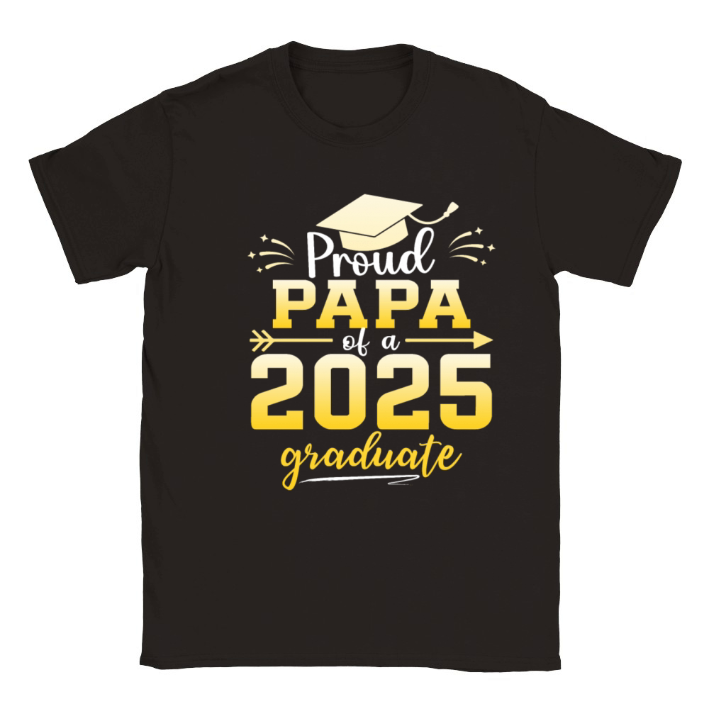 Proud Papa Of A Class Of 2025 Graduate Graduation Classic Kids Crewneck T-shirt