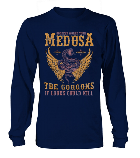 Medusa Distressed Band Tee Vintage Shirt Long sleeved Unisex