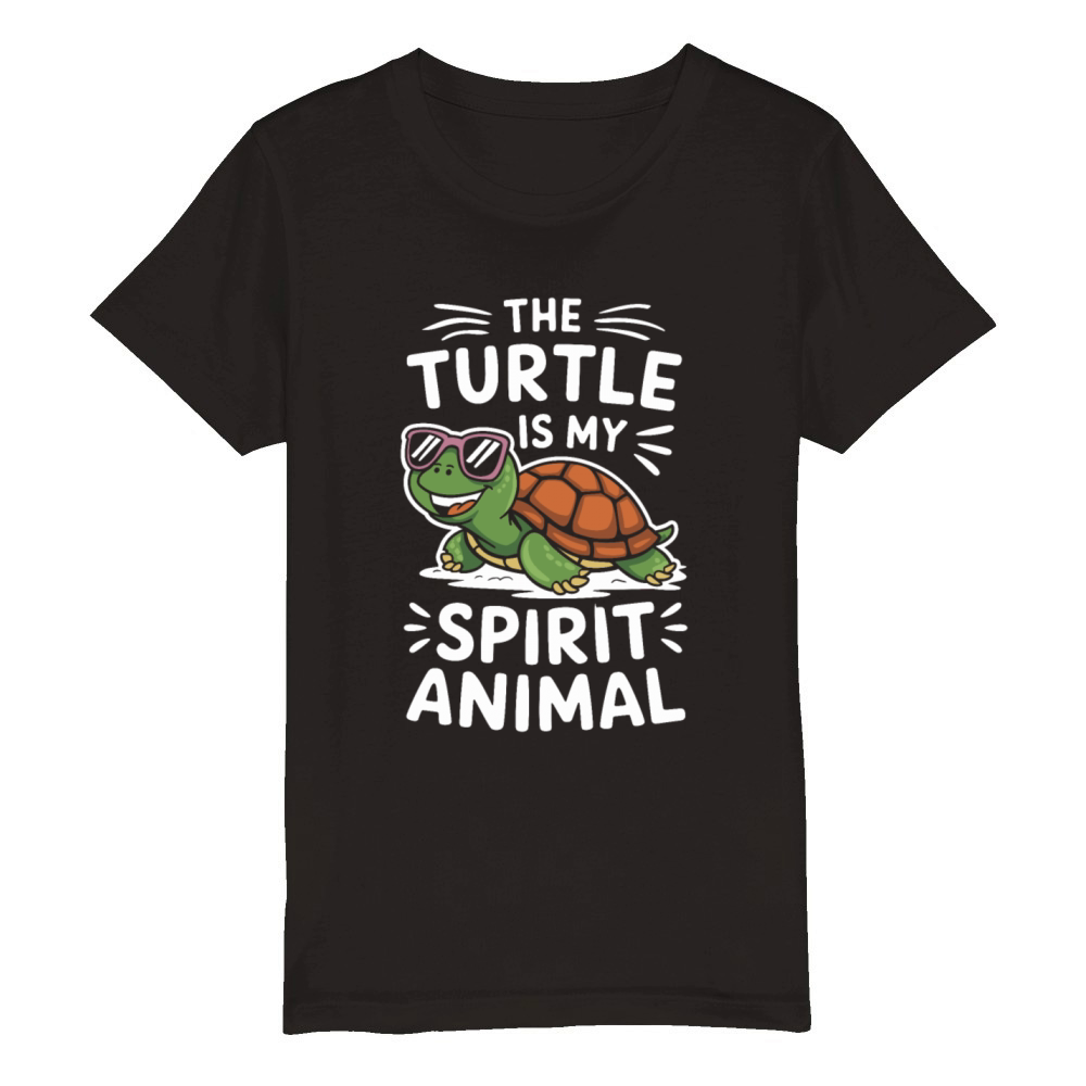 The Turtle Is My Spirit Animal Organic Kids Crewneck T-shirt