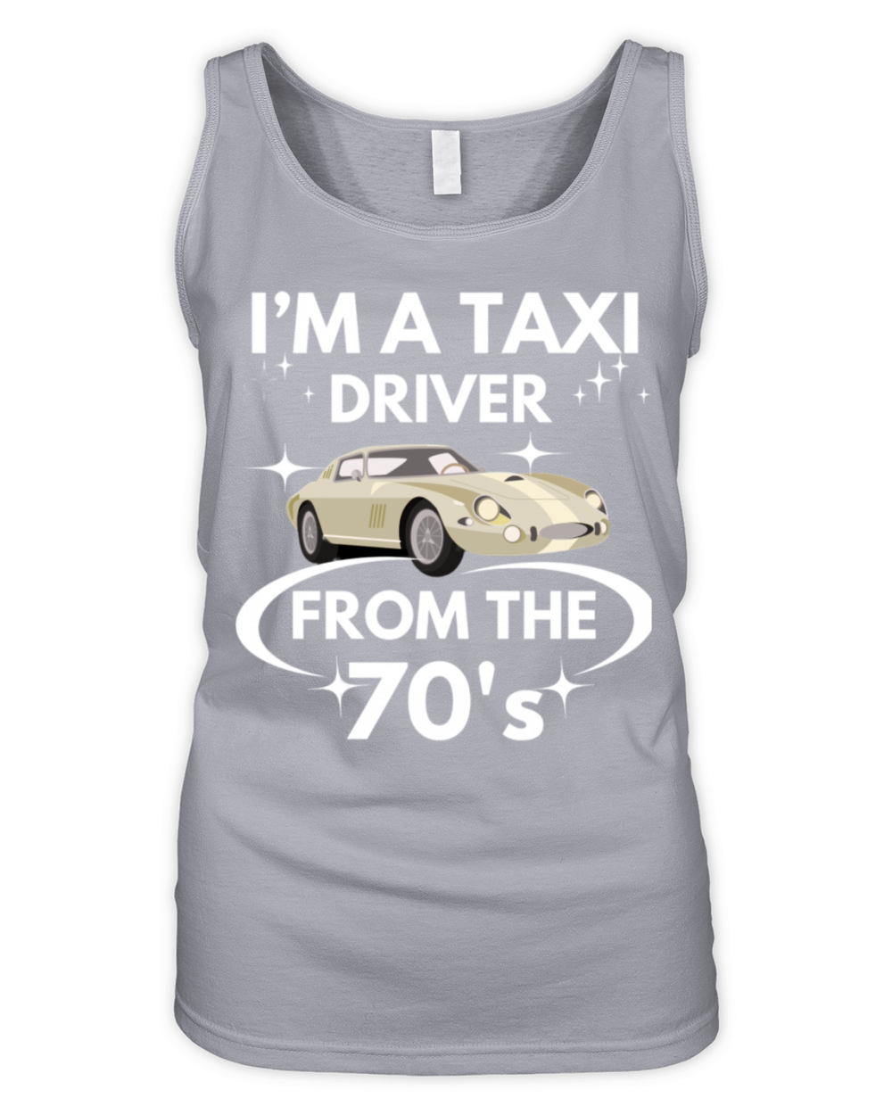 Funny Taxi Driver Old Antique Car 70s Vintage Cab Organic Women's Tank Top
