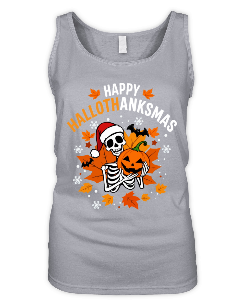 HAPPY HALLOTHANKSMAS Skeleton Organic Women's Tank Top