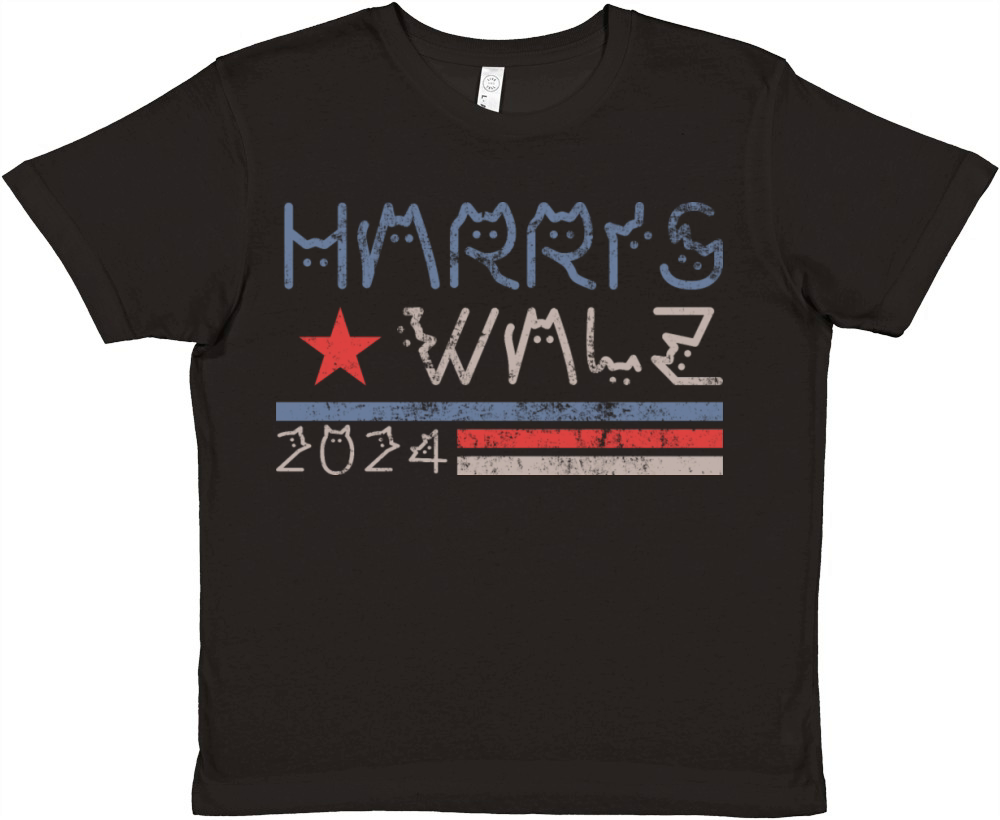 Harris Walz Waltz 2024 Retro Vintage Distressed Premium Kids Crewneck T-shirt